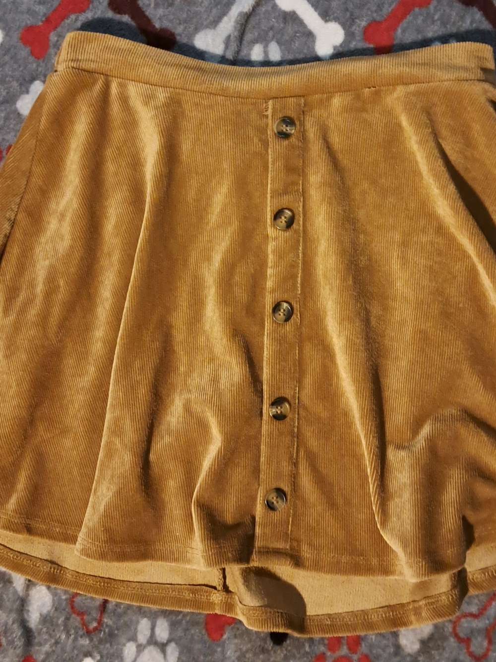 Knitworks Amber Corduroy Button-Front Skater Skirt